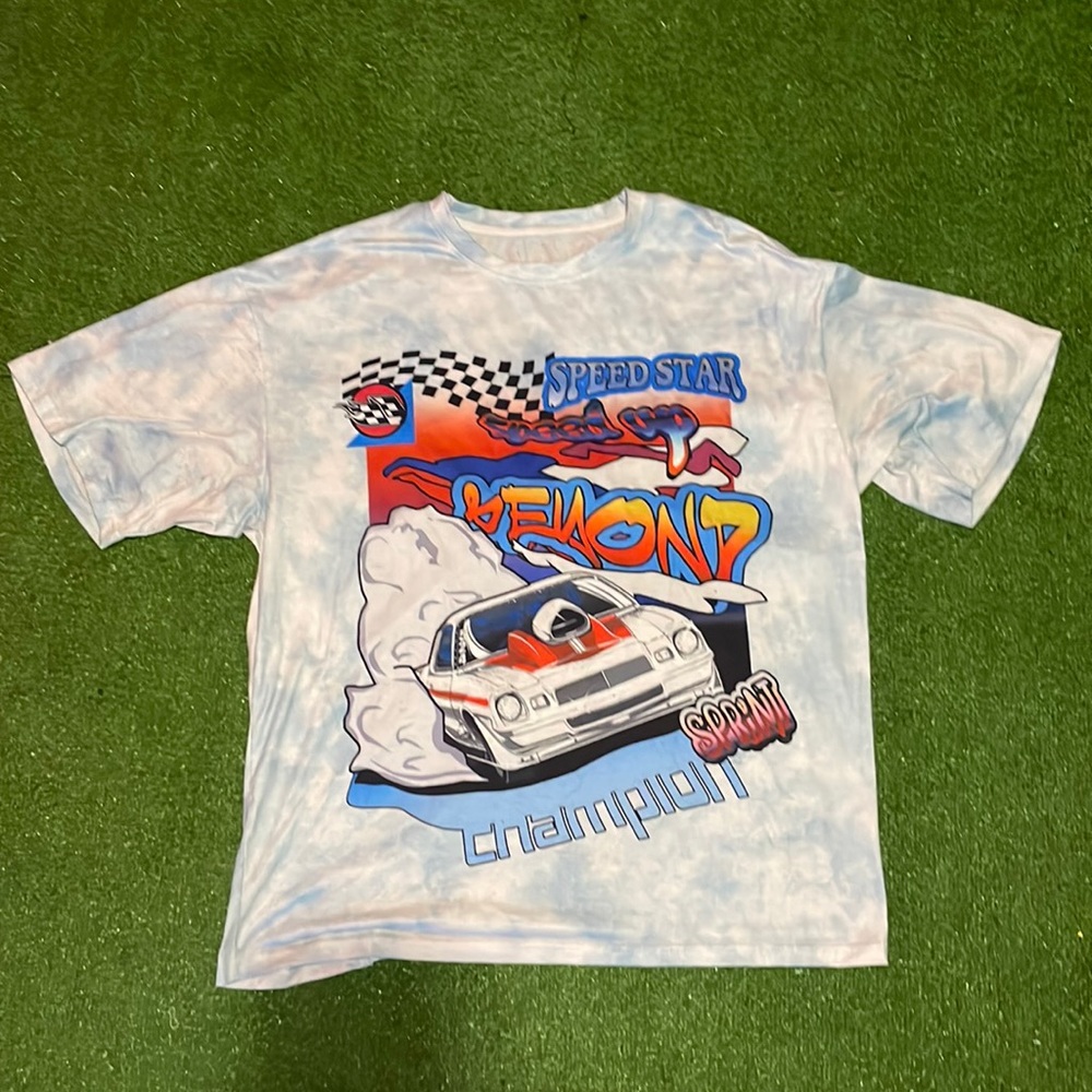 oversized race car tee size XL